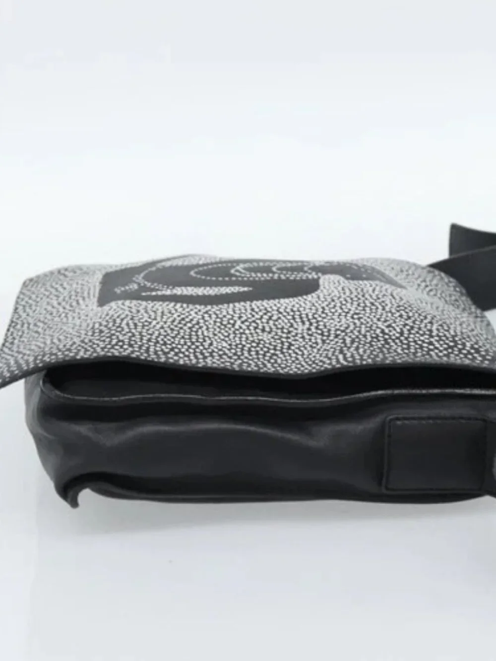 CHANEL Shoulder Bag Lamb Skin Black Silver CC Auth 184867SAM
